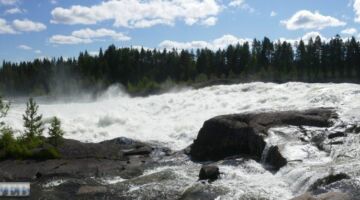 Storforsen Stromschnellen Panorama